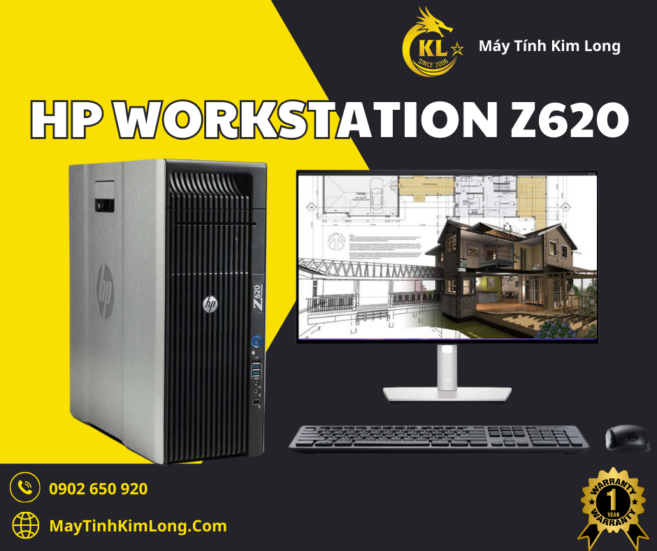 Máy Trạm HP Workstation Z620/E5-2689/Ram 32GB/SSD 256GB/HDD 1TB/VGA Nvidia K2000 2Gb